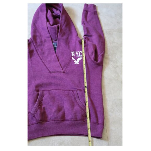 AMERICAN EAGLE Retro Vintage V-Neck Sweatshirt Hoodie - Purple Mauve, Size S - Picture 13 of 15